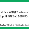 zshシェル環境でalias -sとsetoptを指定したら便利だった