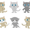 かわいいネコ6ポーズのフリーイラスト