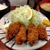 かつ進（千代田区外神田）のカキフライ定食（ごはん半分・キャベツ大盛）