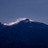 雪煙舞う立山連峰と冬の蜃気楼