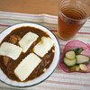 朝ごはんはモッツァレラ乗せカレーうどん