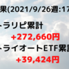 【週間報告】トラリピ・トライオートETF(2021/9/26週:17週目)