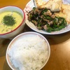 豆腐ステーキと、ピーマンとツナの和え物と、カレースープ