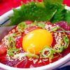 マグロの漬け丼＆もやしと油揚げの卵とじ