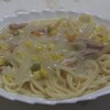 クリームシチューのルーでパスタ