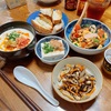 鹹豆漿を黒酢レシピとトマトと卵の炒め物で朝ご飯にしました。