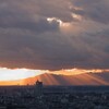 冬の東急世田谷線散歩⑦『三軒茶屋駅夕景とキャロットタワーからの眺望（天使の梯子）』