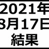 2021年8月17日結果　日経平均弱し