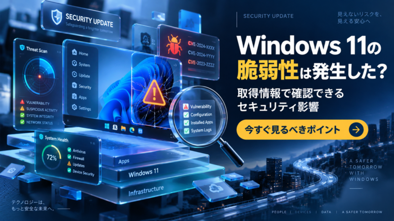 Windows 11の脆弱性は発生した？取得情報で確認できるセキュリティ影響と今すぐ見るべきポイント