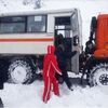 択捉島は19日、大雪に見舞われた