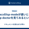 Emacsのlsp-modeが遅いときはlsp-doctorを見てみるといい