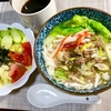 低糖質豆腐麺を塩ラーメン風にアレンジ　挽き肉とネギを香ばしく炒めて具だくさん！