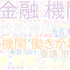 　Twitterキーワード[金融機関]　07/09_01:05から60分のつぶやき雲