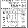 #54 横浜マリノス 26期決算 利益25百万円