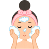 洗顔のフリーイラスト素材