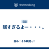 眠すぎるよー・・・。