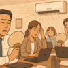 エアコン修理作業を見て一句
