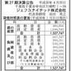 #62 ジェフユナイテッド 27期決算 利益▲7百万円