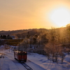 雪晴れの朝の茂尻駅へ入線する、タラコ色のキハ40-1749を撮る！