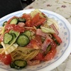 78.夏野菜とベーコンの冷製パスタ