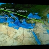 ペルシャ湾を飛行するエミレーツ航空