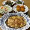 いただきもので晩ご飯・・米茄子のミートソースチーズ焼き☆かぼちゃ巾着