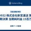 #932 株式会社新宮運送 第58期決算 当期純利益 15百万円