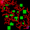 p5.js　サンゴ礁を用いた経路探索