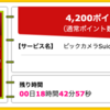 【ハピタス】ビックカメラSuicaカードが期間限定4,200pt(4,200円)! さらに最大55,555円相当のポイントプレゼントも! 初年度年会費無料! ショッピング条件なし!