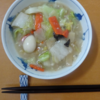 一人食事の八宝菜。