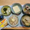 バターごはん。さば水煮缶。高野豆腐。鶏肉野菜味噌汁。