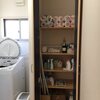 脱衣所の収納棚を整理をしました