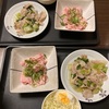 豚ばら青梗菜炒め、ネギとろ、キャベツ＆ゆで卵　20240317