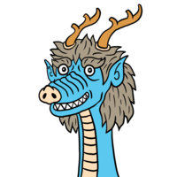 かわいい青龍（四神）のイラスト