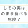 しその実はそのまま食べると危険？真相解説！