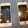 今にもガラスが剥がれそうなiPhone5sをお持ちいただきました