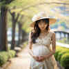 公園で散歩・妊娠・妊婦　フリー写真・フリー画像（AI画像生成）