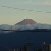 富士山に差す夕陽