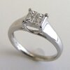 Pt900 プラチナ プリンセスカット ダイヤ リング ミステリーセッティング 0.28ct 