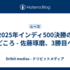2025年インディ500決勝の見どころ - 佐藤琢磨、3勝目へ！