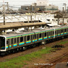 E131系車内表示確認試運転、五井機関区(小湊鐵道)。