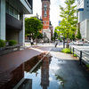 雨上がりの景色と大きな船