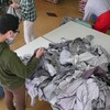 作業服の仕分け作業　なつめ班の研修日
