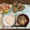 中華スープとピーマンの肉詰め