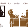 ばんごはん　たべたそのごに　さらあらい