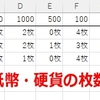 数式/関数/パワークエリ：金種を計算する