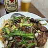 池袋　新珍味のニラレバ炒め