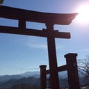 夏、田舎、神社にて。