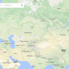 中央アジア、中東の地図 Google map より