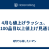 4月も値上げラッシュ、4100品目以上値上げ見通し